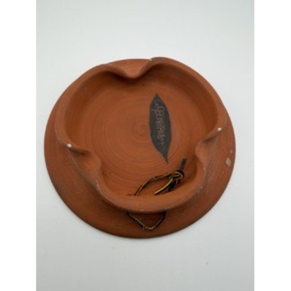 Vintage Greenbaum Pottery Abstract Splatter Trivet Terracotta Studio Ceramic - Picture 4 of 4